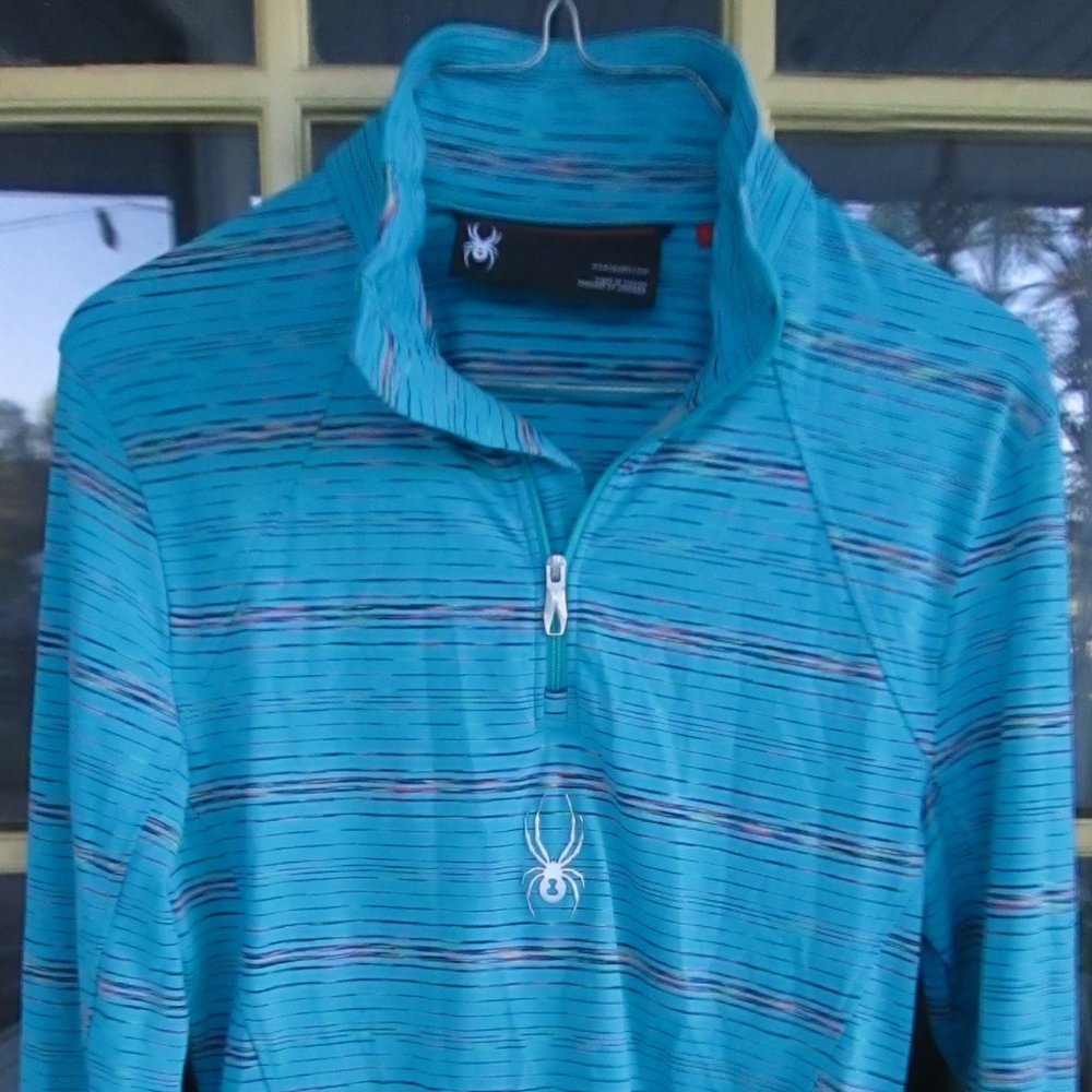 Spyder 1/4 zip women’s long sleeve Striped MULTICOLOR Lightweight Top size XS
